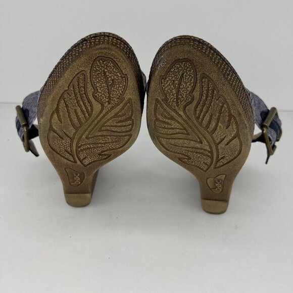 B.0.C Born Concept Purple Blue Weave Womens Size 9 Strap Wedge Sandals - Picture 8 of 9